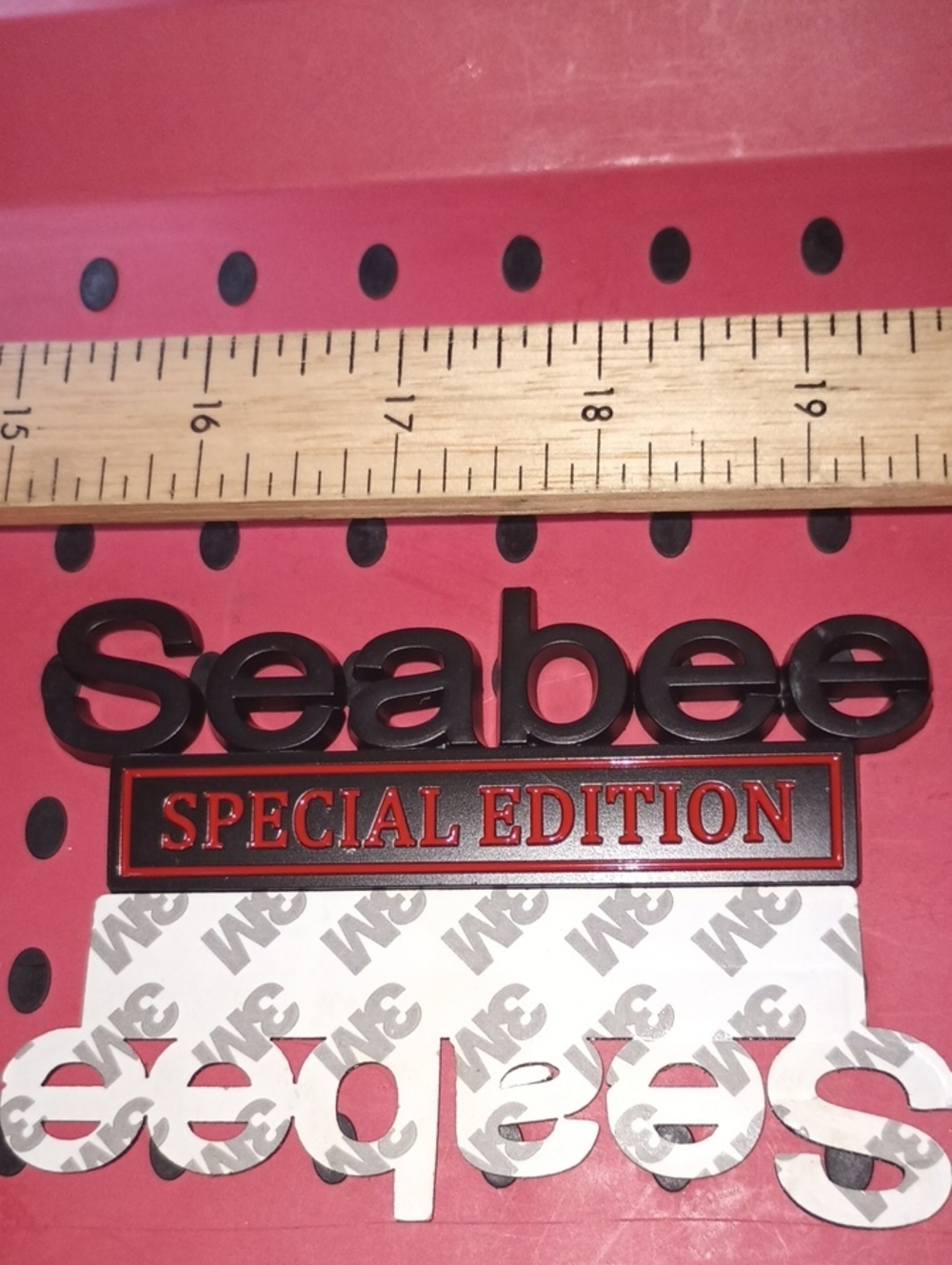 Seabee Special Edition Badge - Red and Black